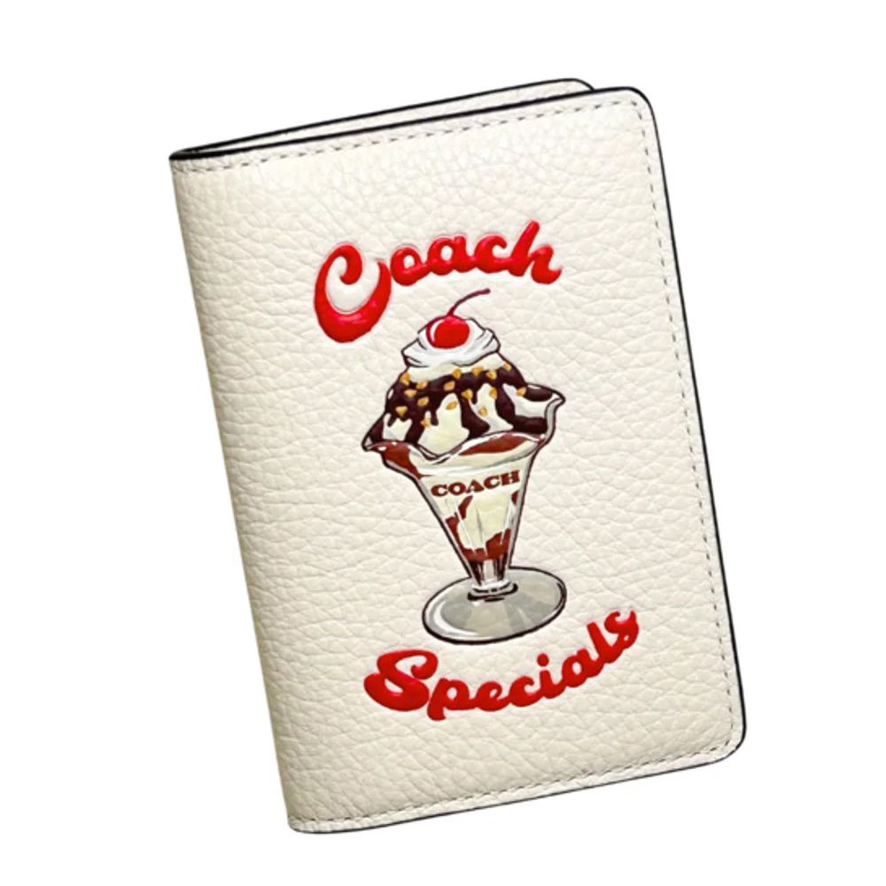 皮革印花票夾證件夾 (冰淇淋)