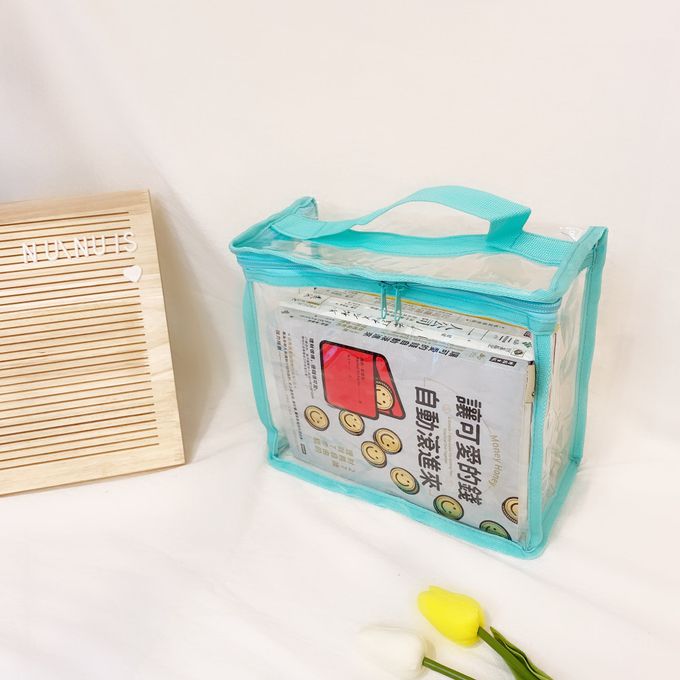 妞妞絲 - 透明收納袋-玫瑰煙粉 (S)