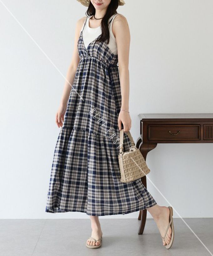 日本 BLUE EAST - 滿分可愛側蝴蝶結細肩帶洋裝-橘 (M)