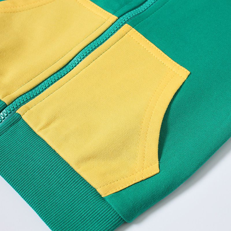 純棉立體造型連帽外套-足球-藍+黃