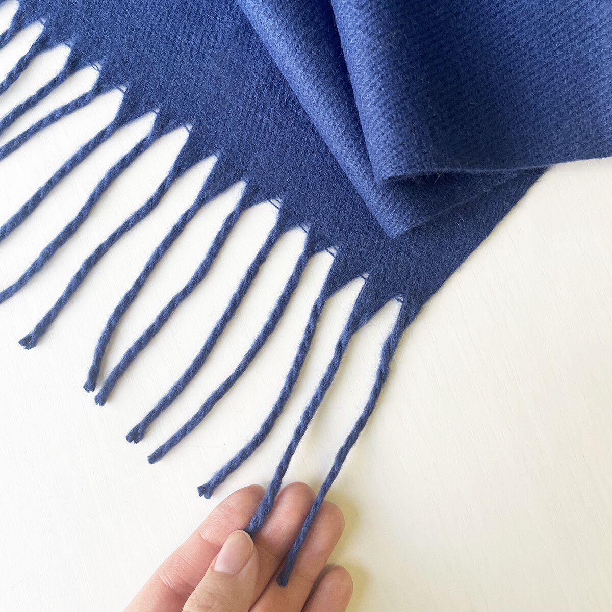 日本 jou jou lier - 流蘇素面圍巾-寬版-83 淺藍 (60x200cm)