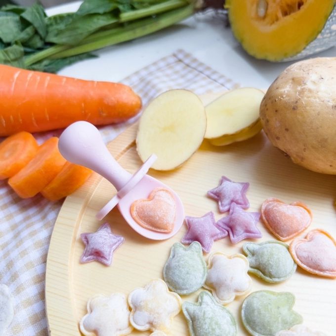 兔比媽咪廚房 - 彩色造型寶寶水餃-山藥甜菜根嫩豬口味-40顆（每個形狀各10顆入）