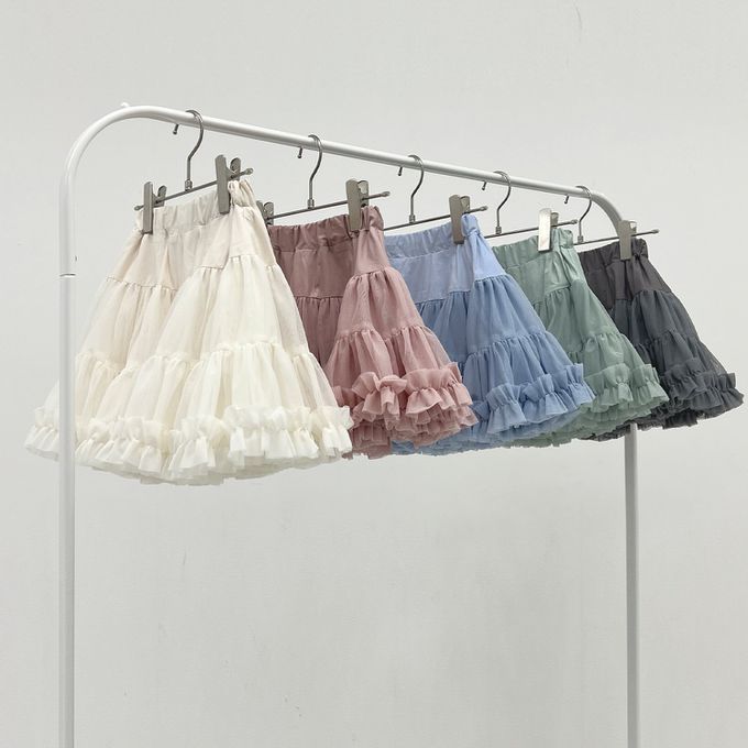 日本 Lycee mine - 高級蕾絲 夢幻蓬蓬短裙(含安全褲)-粉紅