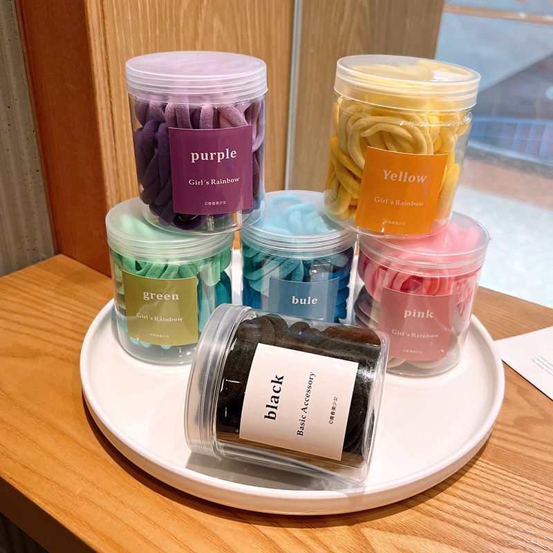 小清新彈力兒童髮圈-黃色