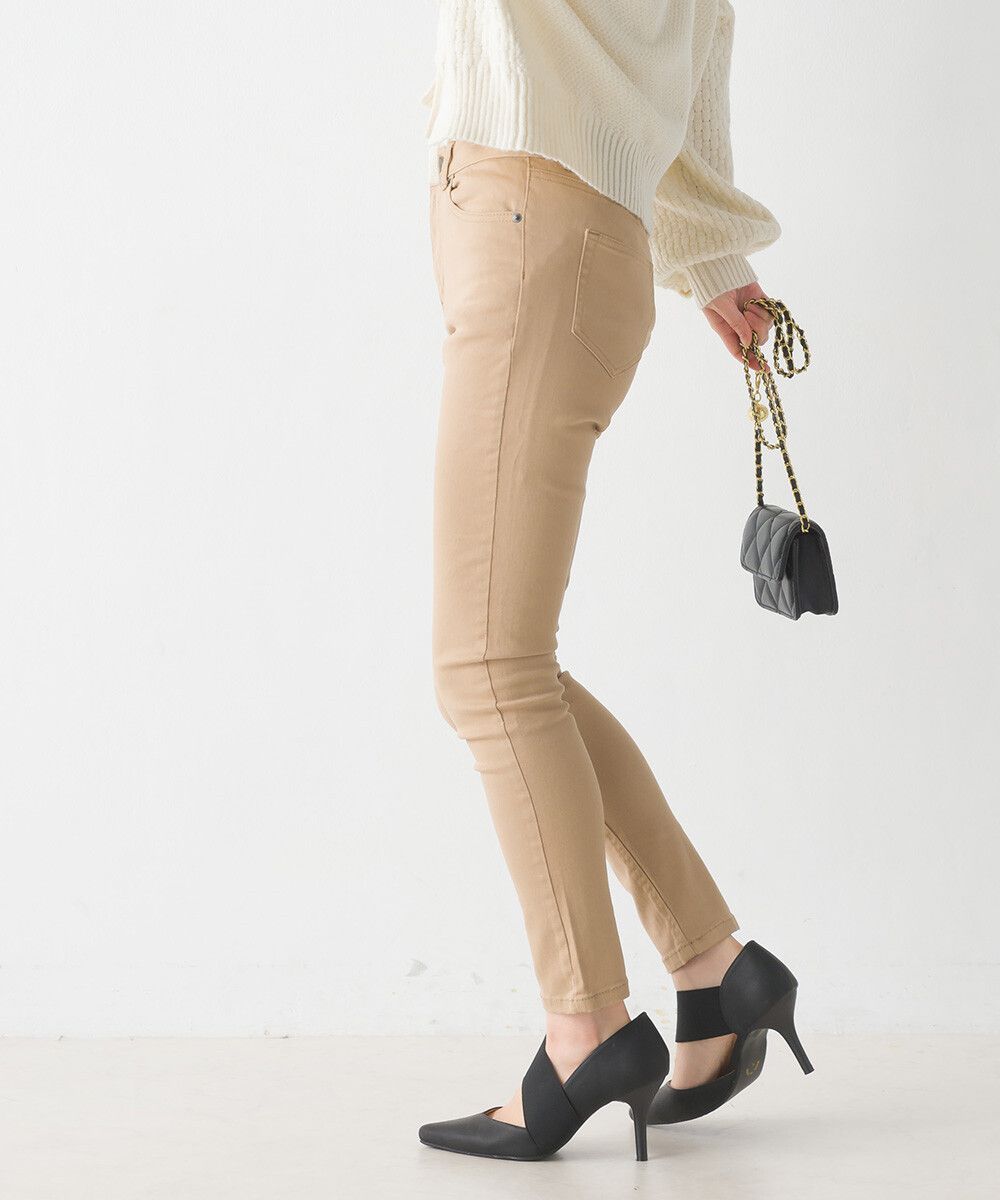 日本 OMNES - [定番]百搭厚磅斜紋布合身長褲-淺灰