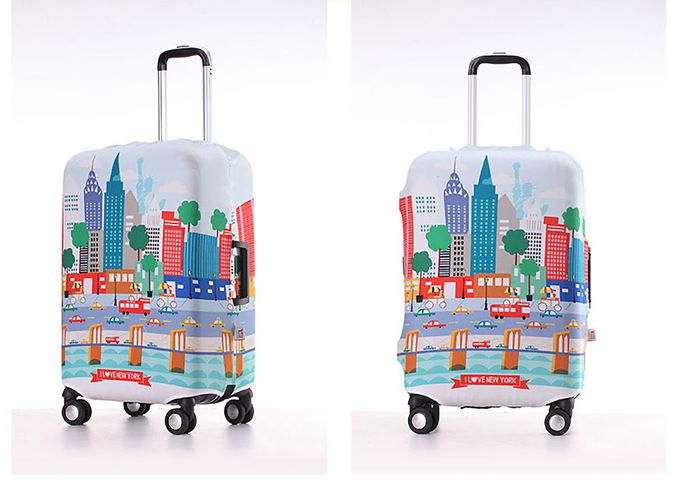 little chili - 繽紛行李箱套 S號-紐約彩-20吋- 高52 寬30 厚度17.5cm
