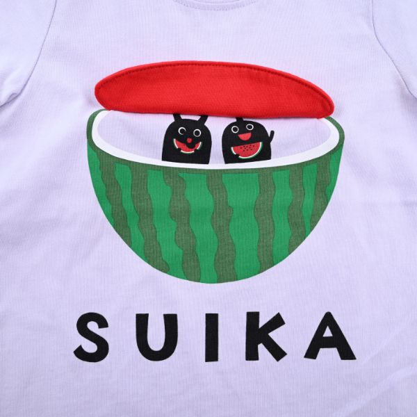 日本 Baby Room - 立體翻翻樂短袖上衣-西瓜-紫