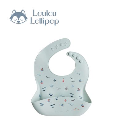 Loulou Lollipop - 寬口袋立體矽膠圍兜-航海冒險