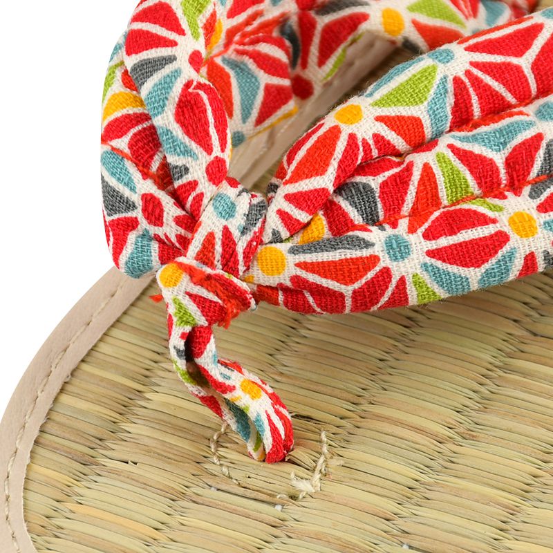 akachan honpo - 藺草夾腳拖鞋-粉紅色