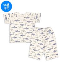 akachan honpo - 幫助睡眠短袖家居服-鯊魚-象牙白色