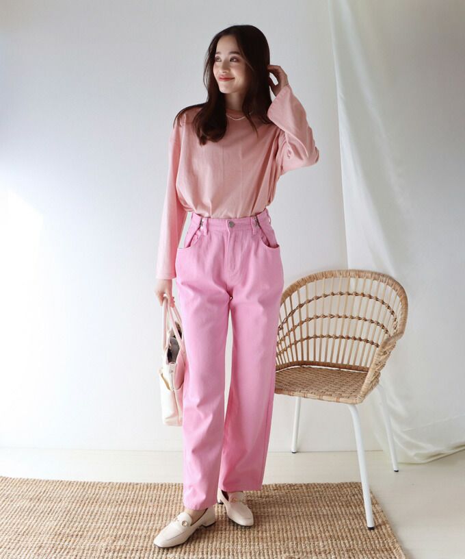 日本 BLUE EAST - 百搭落肩休閒長袖上衣-條紋-軍綠