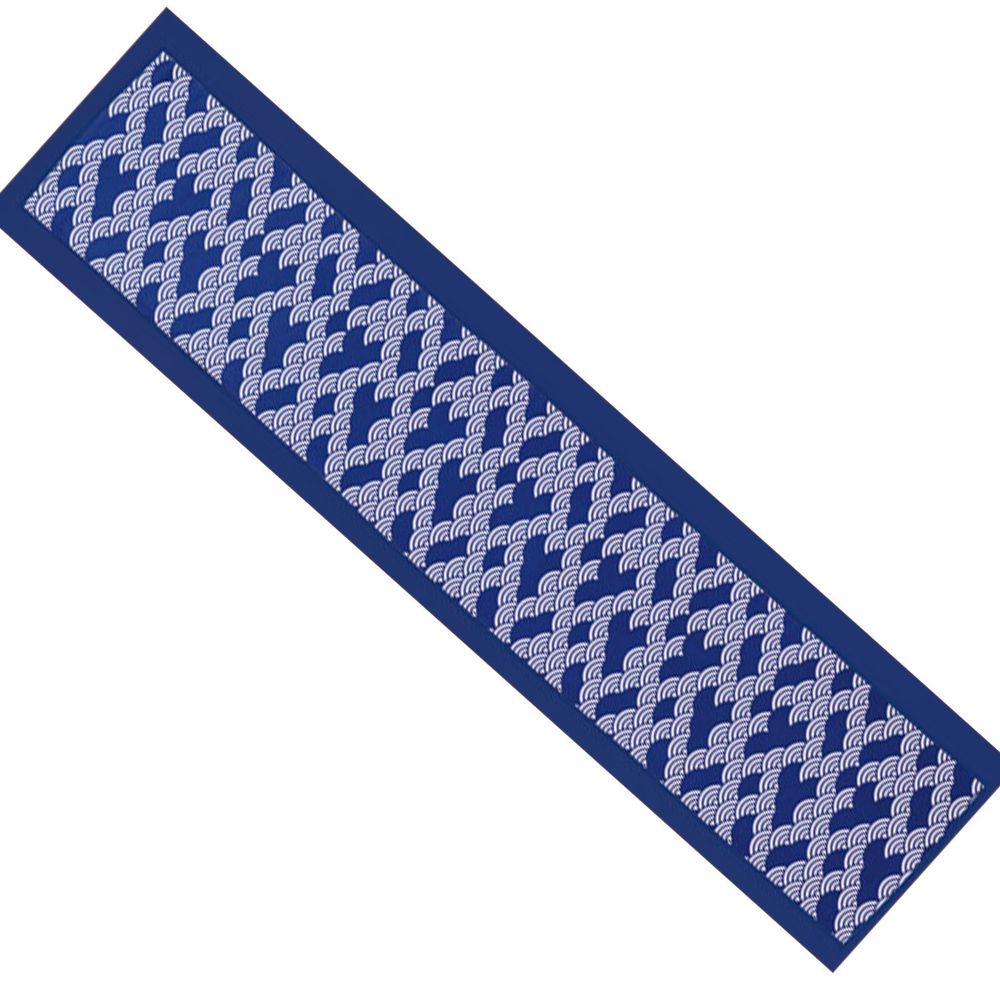 日本丸和 - 和柄小江戶水涼感巾(附收納袋)-青海波-藍 (20x100cm)