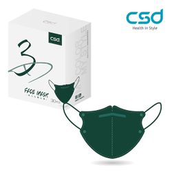 CSD中衛 - 醫療口罩-成人立體-3D軍綠(30片/盒)