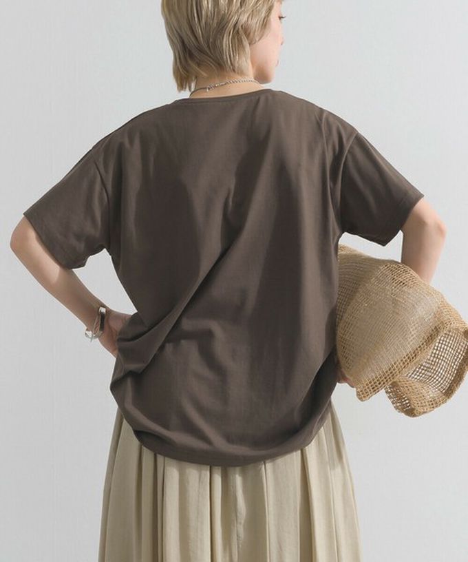 日本 le colis - 接觸冷感 紅鶴刺繡印花休閒上衣-黃