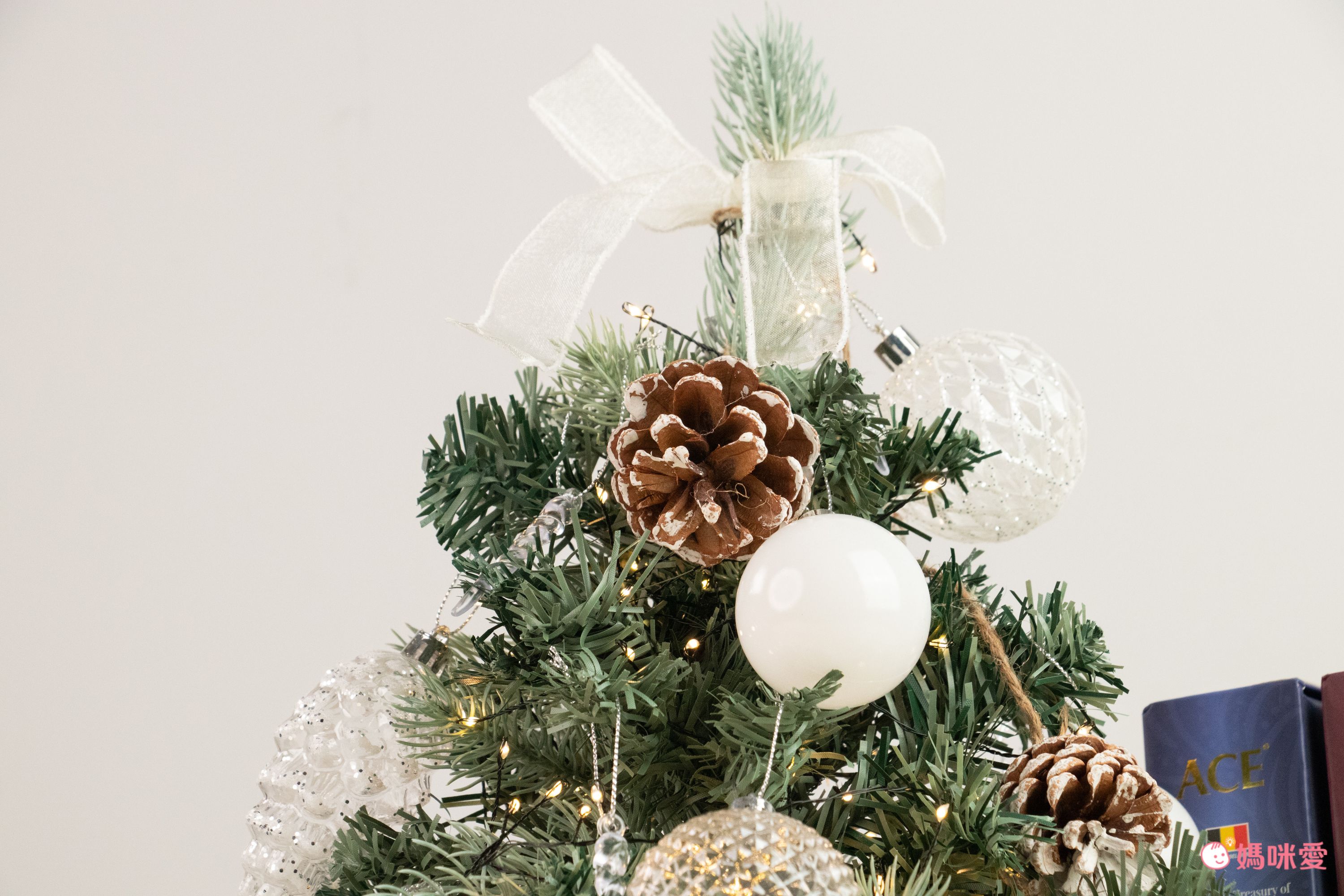 韓國 Bebe Deco - DIY迷你聖誕樹/聖誕樹燈飾組-復古霧紅 (30X45cm)