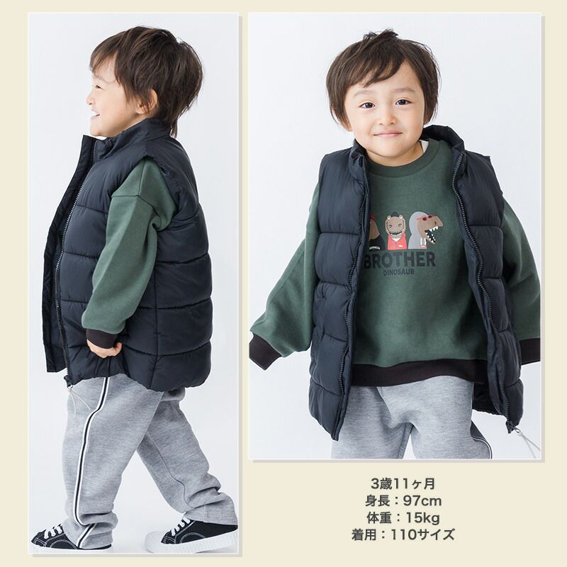 日本 ZOOLAND - 潑水加工 素面百搭鋪棉保暖背心-軍綠