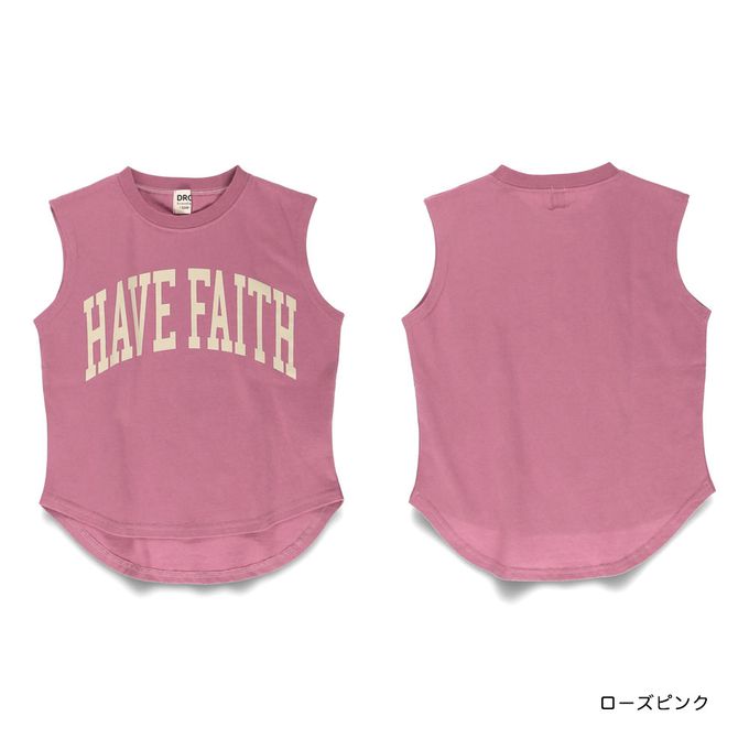 日本 BRANSHES - 簡約英文標語無袖上衣-白