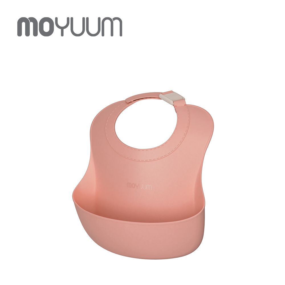 韓國 Moyuum - 白金矽膠寬口立體圍兜-西瓜紅