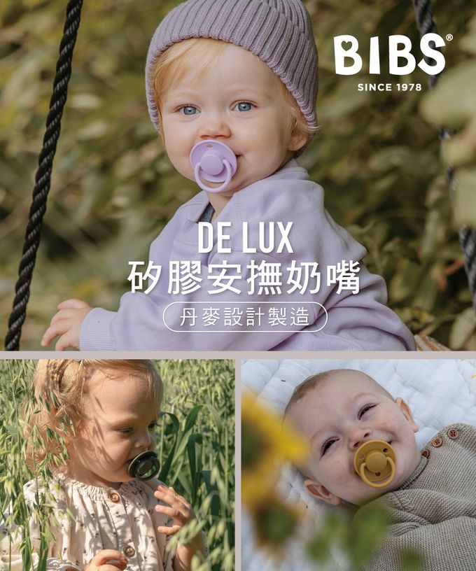 丹麥BIBS - Liberty DeLux矽膠奶嘴-圓形-ChamL藕紫組0-18m-2入