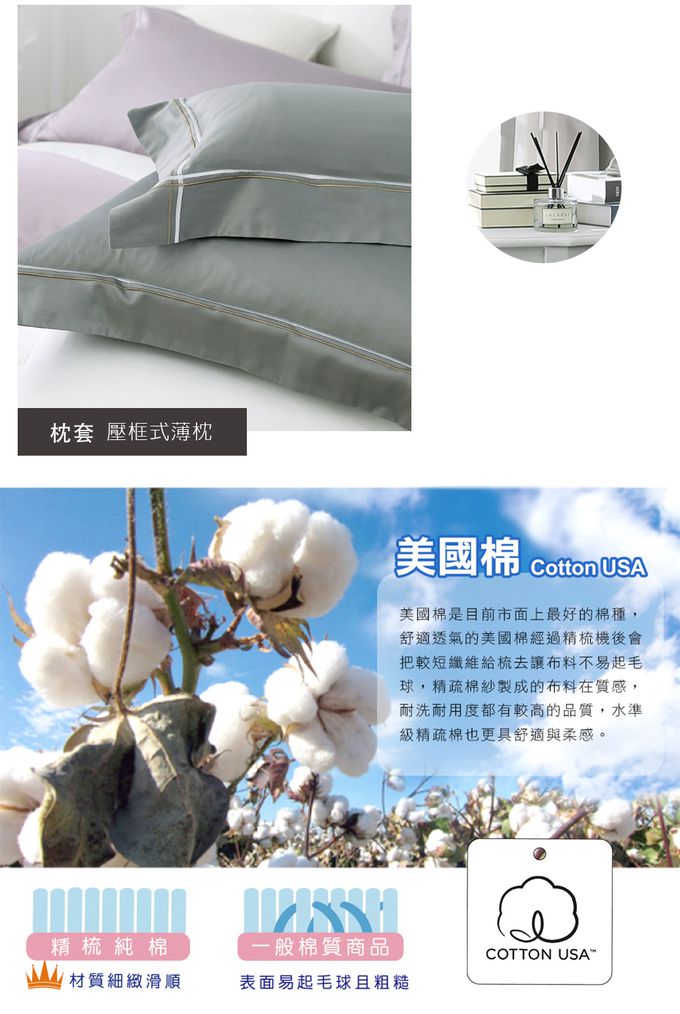 鴻宇 HongYew - 雙人薄被套 美國棉300織 純色刺繡-氣質灰