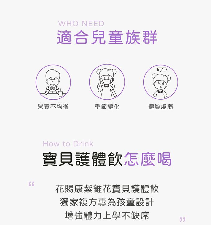 花賜康 - 紫錐花寶貝護體飲-10瓶/盒x3