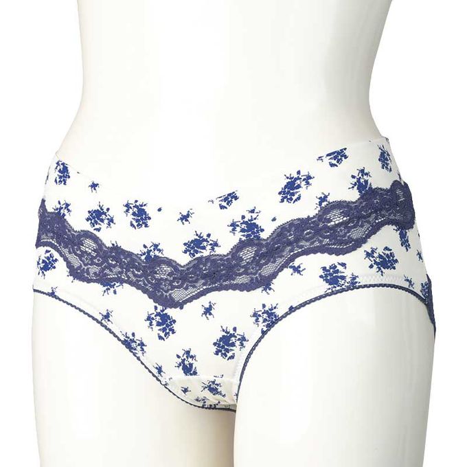 akachan honpo - 腹部交叉設計內褲-羅紋-深藍色