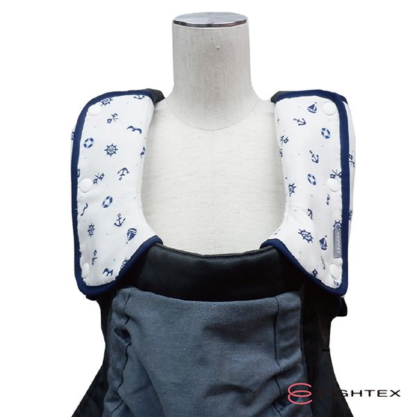 日本 Eightex - 日製L型防污套(口水巾)2入-圓點象牙