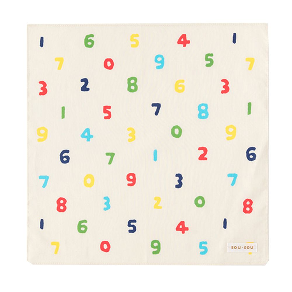 日本代購 - 【SOU·SOU】日本製今治純棉紗布手帕-數字 (30x30cm)