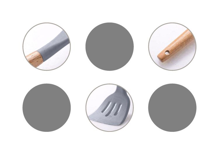 BESTECK - 洋槐木矽膠料理組(勺+鏟)-灰