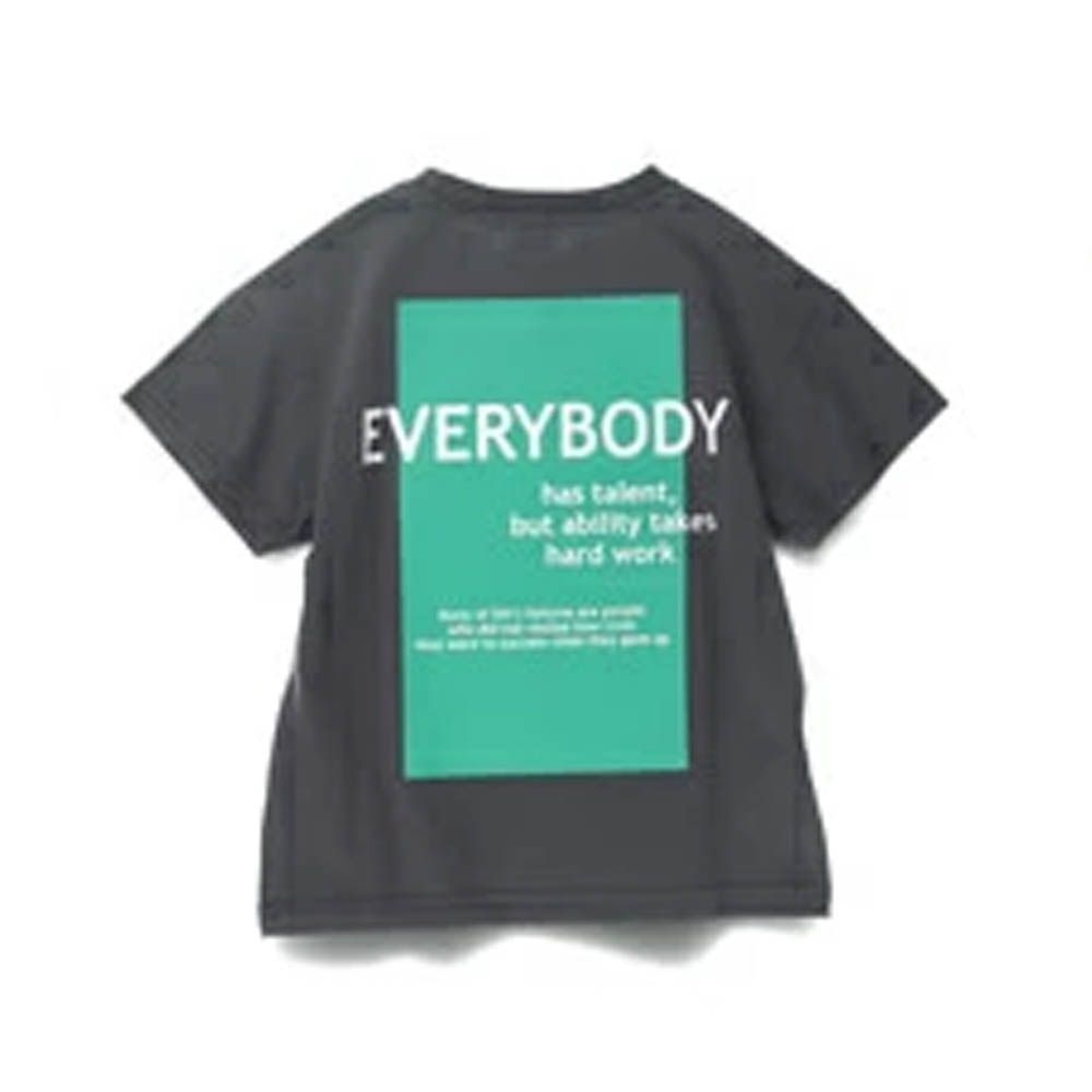 100%棉 個性標語短袖上衣-EVERYBODY-深灰