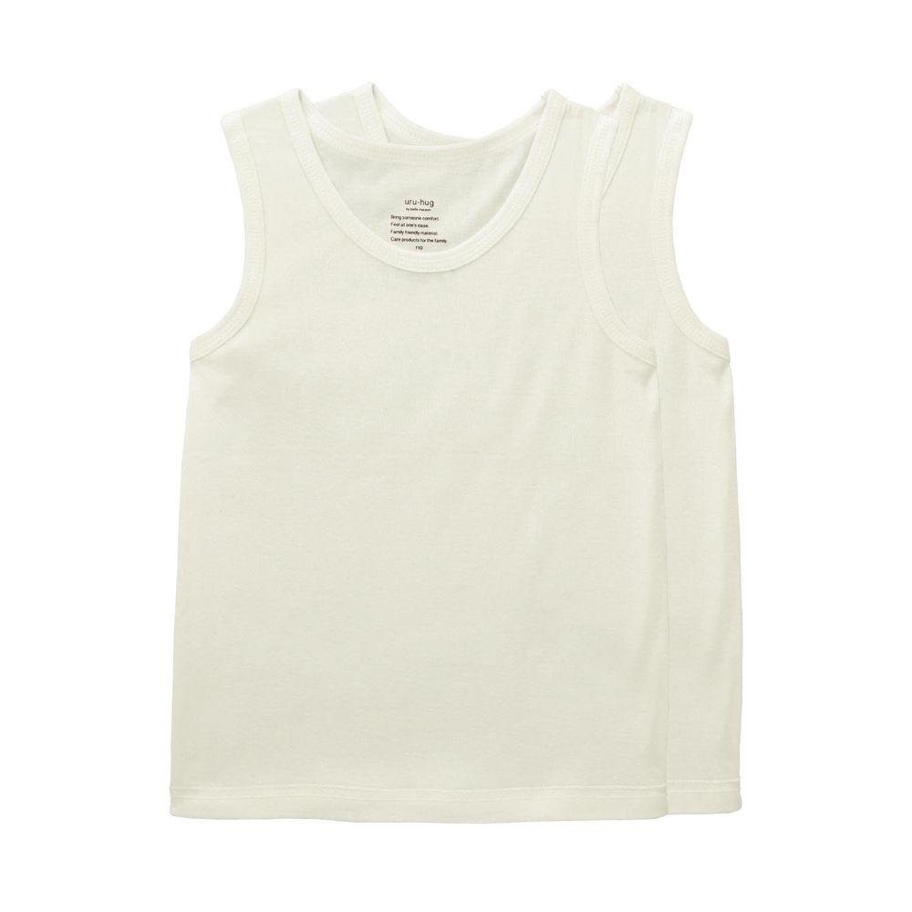 日本千趣會 - uru-hug 保濕保溫材質內衣兩件組(無袖)-白