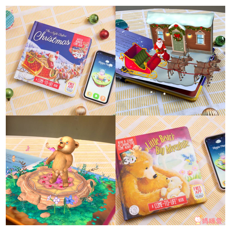 Little Hippo Books - 4D立體繪本大全套-小紅帽+三隻小豬+絨毛兔+金髮女孩與三隻熊+一起學123+一起學ABC[4D書]