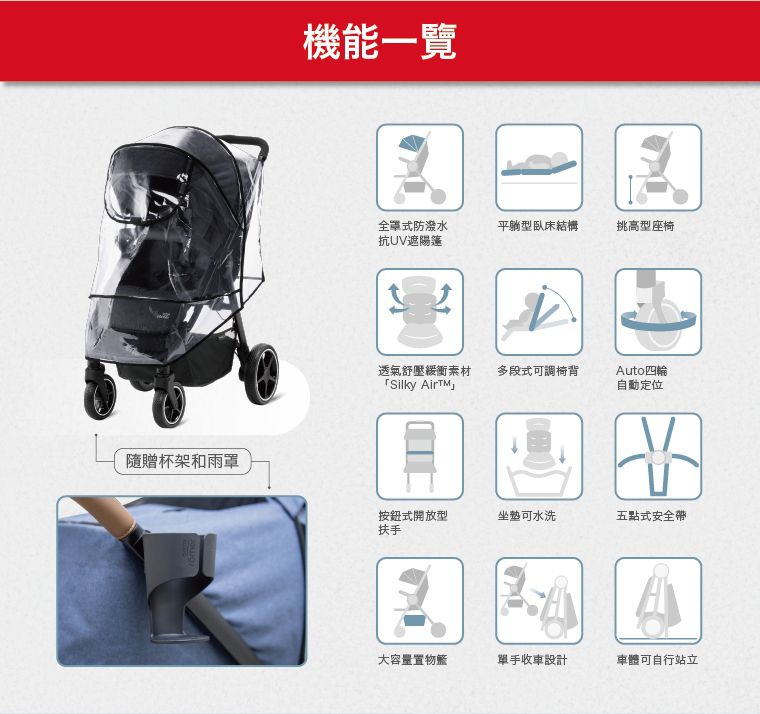 britax römer - B-Agile M 旗艦款推車-熱情紅