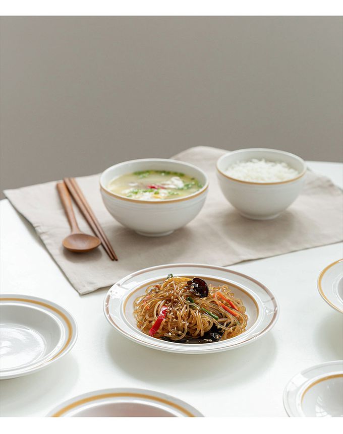 韓國 SSUEIM - RETRO系列極簡ins陶瓷淺盤2件組17cm (橘色)