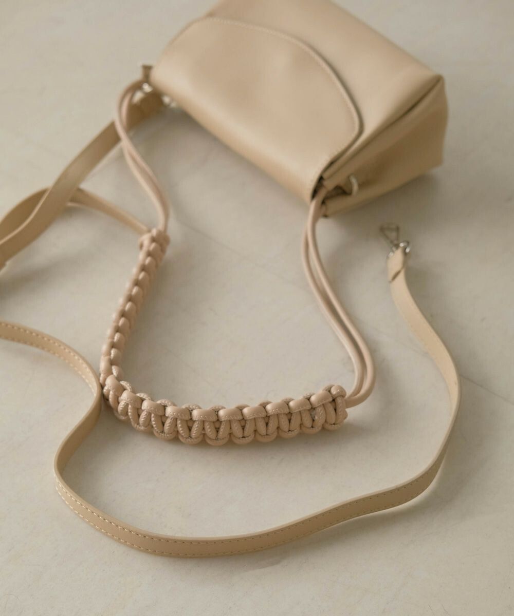 日本 Bab - 編織背袋皮革肩背小包-黑