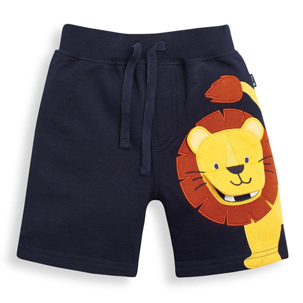 英國 JoJo Maman BeBe - 超優質嬰幼兒/兒童100% 純棉綁繩短褲-淘氣獅子