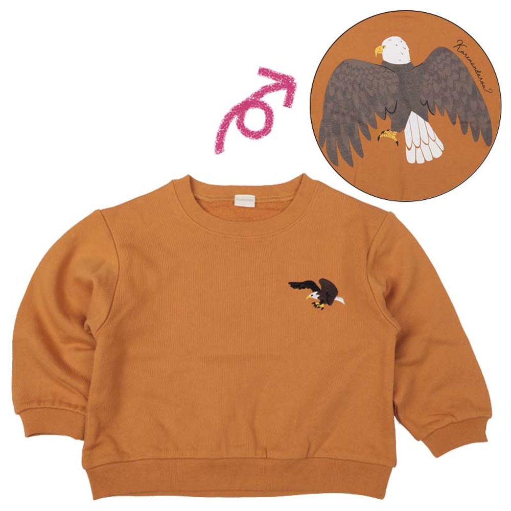 長袖休閒上衣-背後印花-橘色