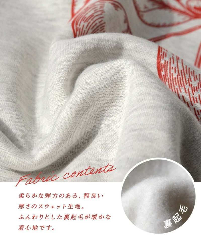 日本 zootie - 裏起毛注目櫻桃印花長袖上衣-海軍藍