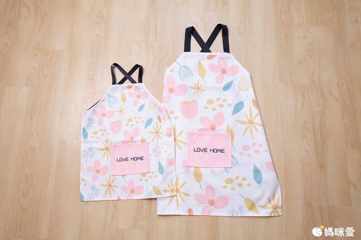 棉麻布藝防水親子圍裙-清新小花