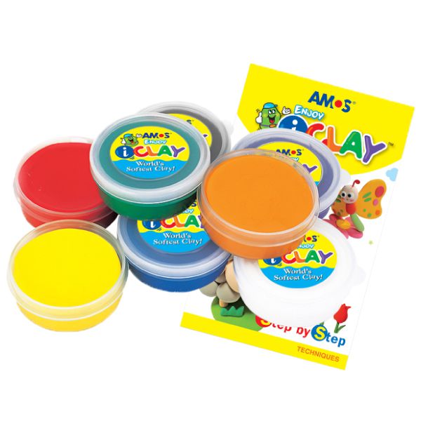 韓國 AMOS - 8色18克罐裝超輕黏土