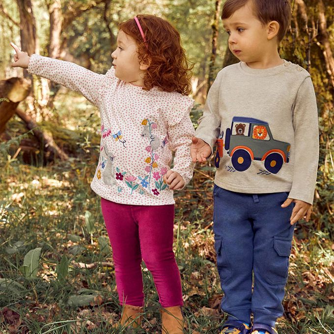 英國 JoJo Maman BeBe - 幼/兒童超優質100%純棉 2 入組工裝褲-寶藍