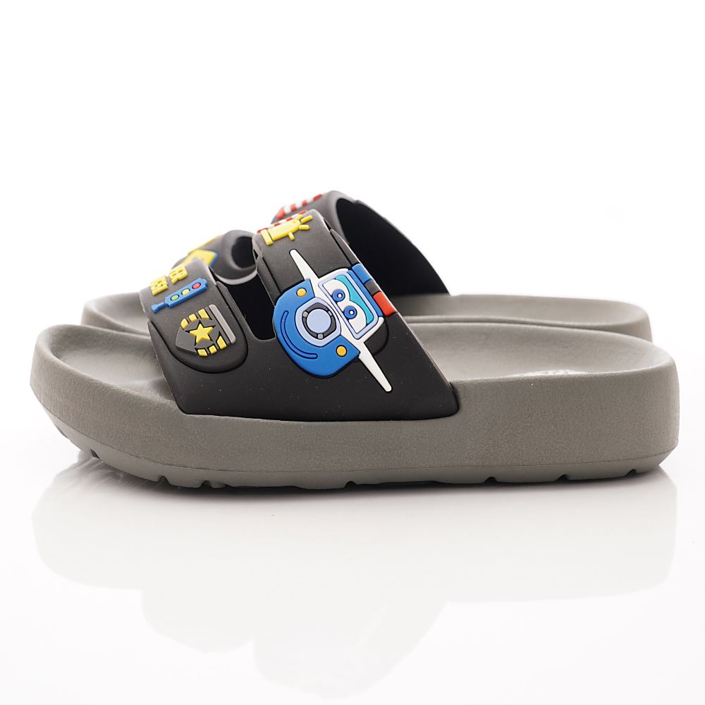 Super Wings - 卡通童鞋-超輕量拖鞋款(中小童段)-灰黑-日本尺寸cm