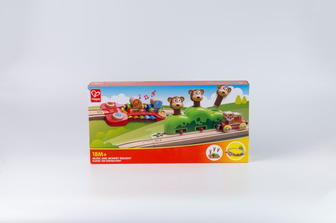 德國 Hape - 音樂跳跳猴軌道玩具(19件組)