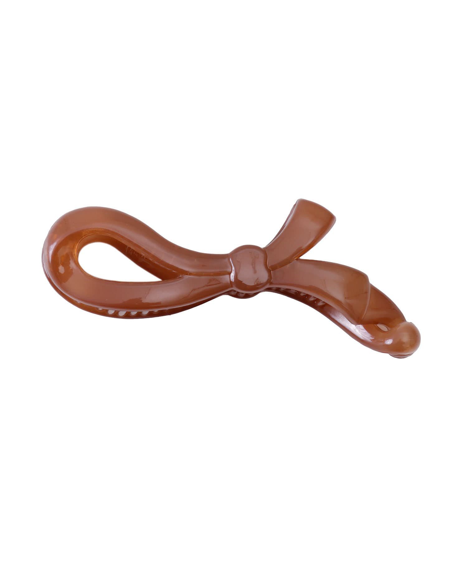 日本 Lattice - 透明感紐結壓克力香蕉夾/髮夾-深可可