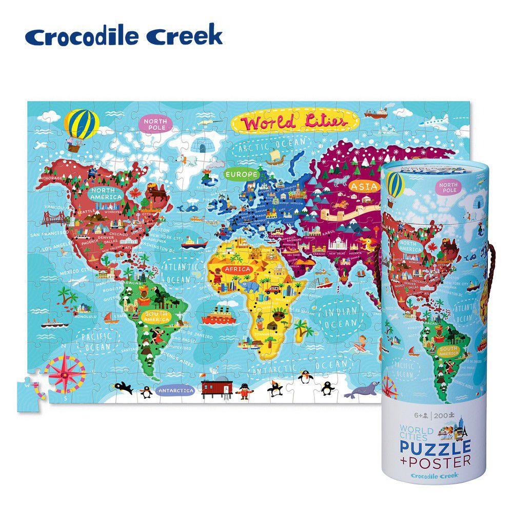 Crocodile Creek - 2合1海報拼圖系列-世界風情 (200片)-6歲以上