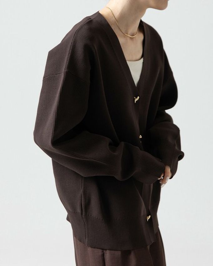 日本 gleam - 愛心金屬扣柔美羅紋開襟衫/外套-黑