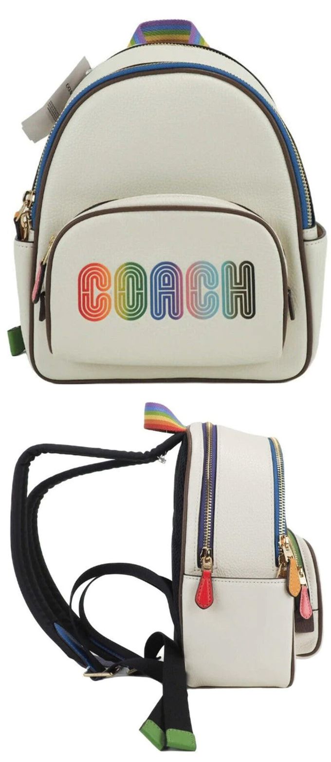 COACH - 拉鍊皮革後背 (彩虹)