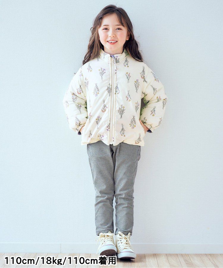 日本 apres les cours - 珍珠光澤正反2WAY鋪棉外套(可機洗)-彩色幾何-橘棕