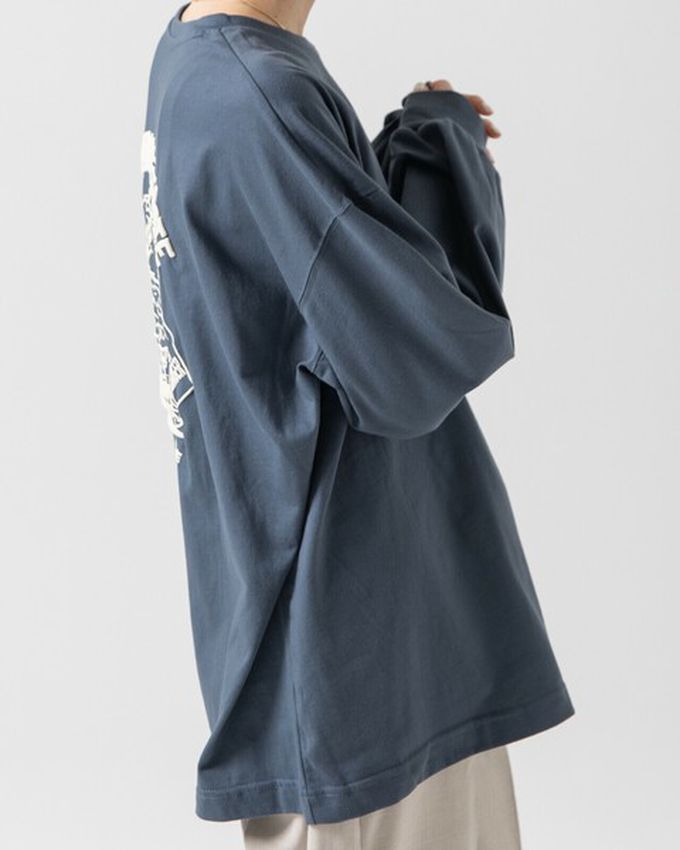 日本 gleam - 俏皮美式漢堡泡棉印花長袖T恤-白x綠