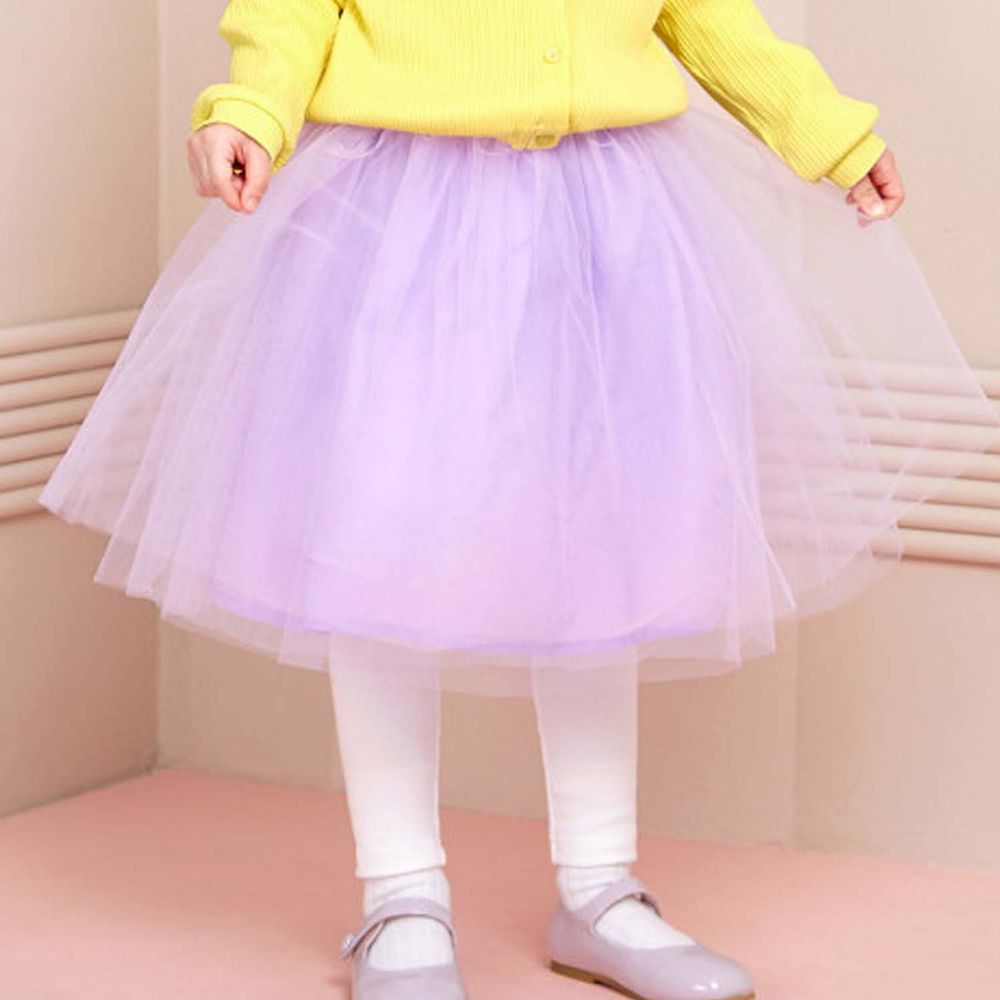韓國 WALTON kids - 雙層蓬蓬紗褲裙-紫